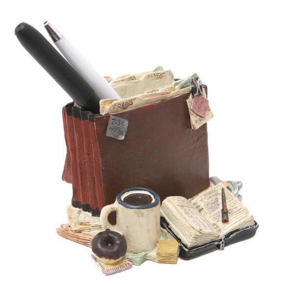 Vintage FIGI Ceramic Pen Pencil Business Card Holder Admin Briefcase Office Y2K - Picture 4 of 7